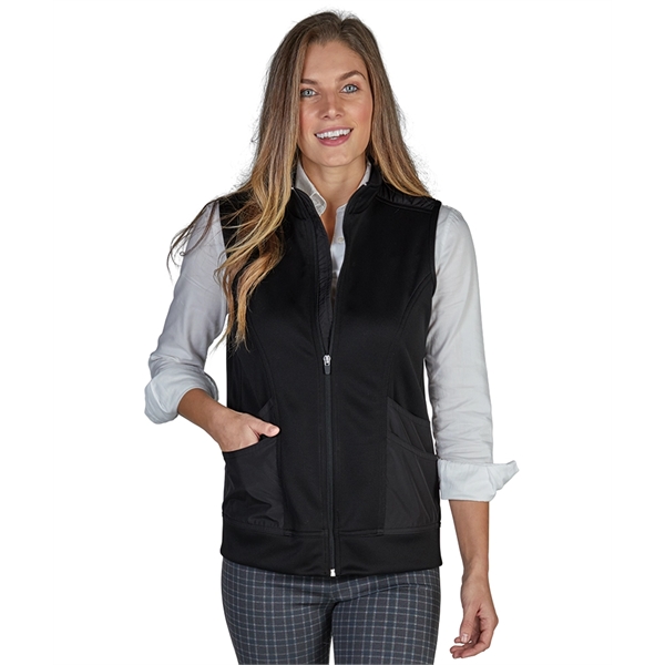 Women's Ashby Mixed Media Vest with a full zip design and... from ASI 44620 Charles River Apparel