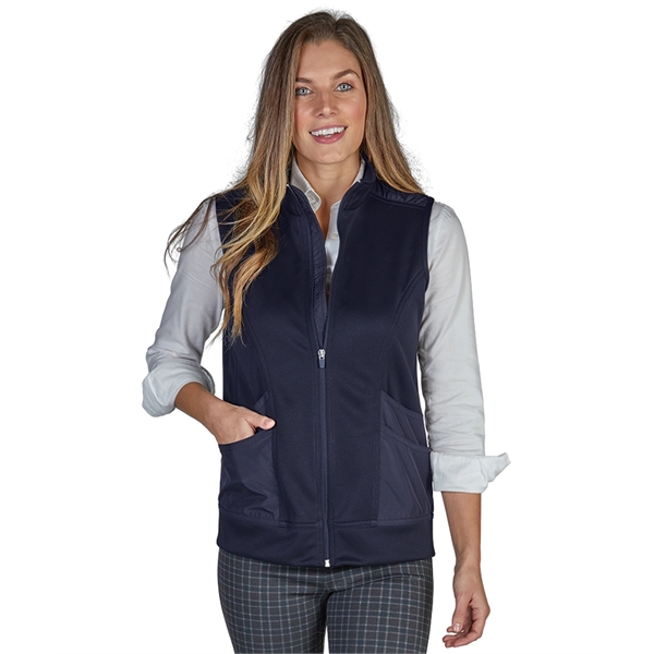 Women's Ashby Mixed Media Vest with a full zip design and... from ASI 44620 Charles River Apparel