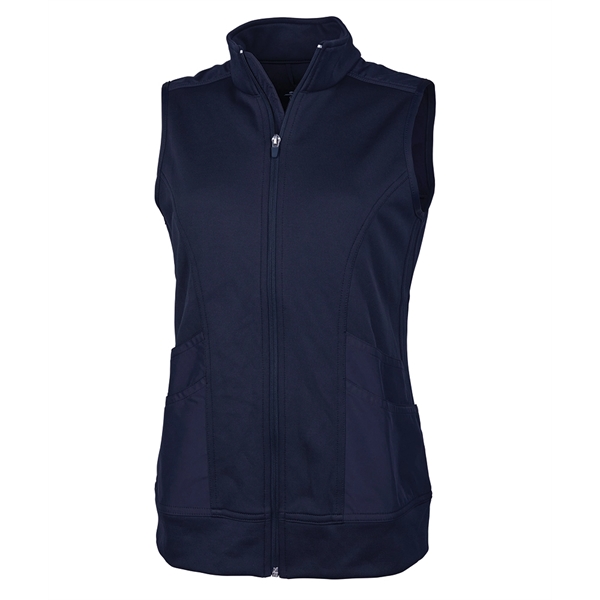Women's Ashby Mixed Media Vest with a full zip design and... from ASI 44620 Charles River Apparel