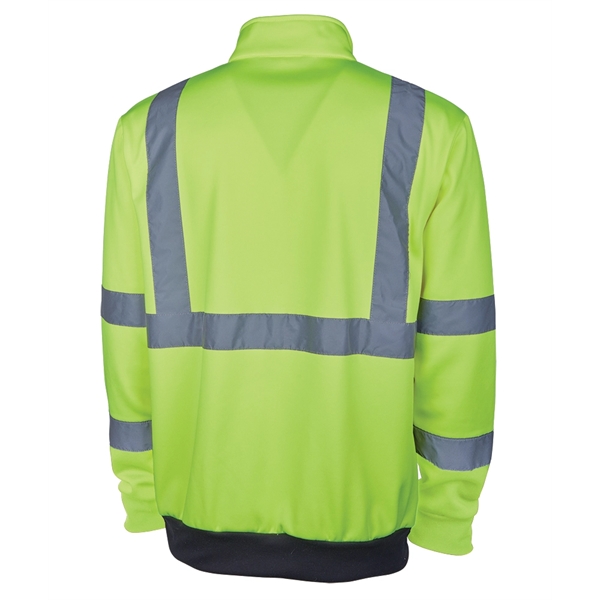 Quarter Zip Hi-Vis Sweatshirt with reflective tape on the chest and... from ASI 44620 Charles River Apparel
