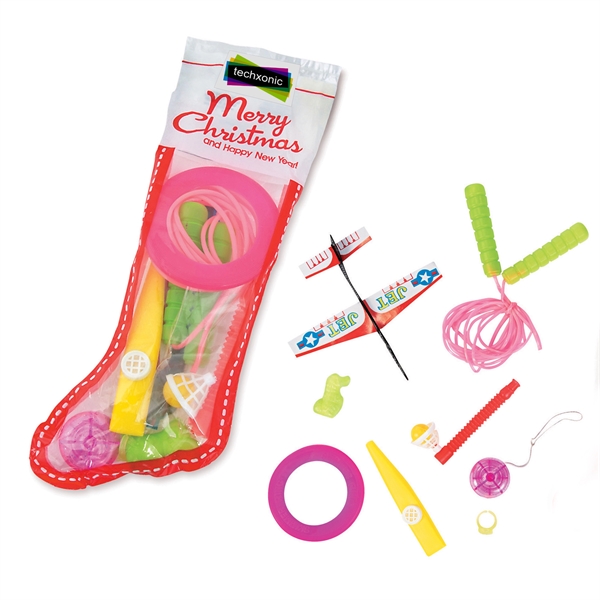 Xmas Stocking pre-stuffed with an assortment of 8 different toys and... from ASI 52710 Lincoln Line