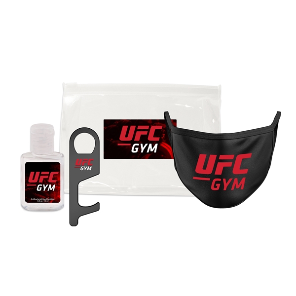 PPE kit with fabric facemask, 1/2 bottle of sanitizer and Tek... from ASI 90807 Tekweld