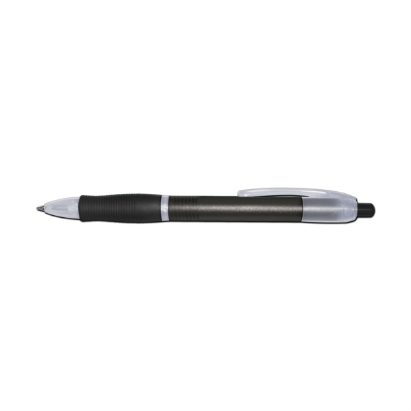 Retractable ball point pen with colored barrel & rubber grip with... from ASI 67675 Liqui-Mark Corp