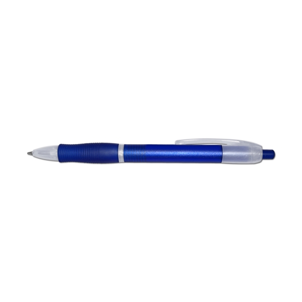 Retractable ball point pen with colored barrel & rubber grip with... from ASI 67675 Liqui-Mark Corp