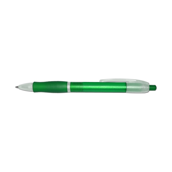 Retractable ball point pen with colored barrel & rubber grip with... from ASI 67675 Liqui-Mark Corp