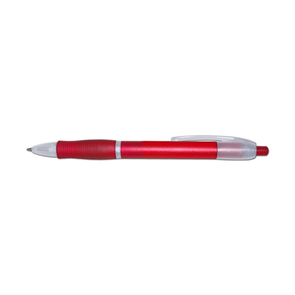 Retractable ball point pen with colored barrel & rubber grip with... from ASI 67675 Liqui-Mark Corp
