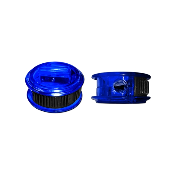 Round Pencil Sharpener with Slide Cover. Cover slides to reveal sharpener.... from ASI 67675 Liqui-Mark Corp