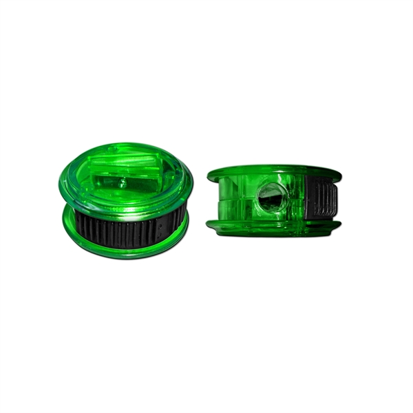 Round Pencil Sharpener with Slide Cover. Cover slides to reveal sharpener.... from ASI 67675 Liqui-Mark Corp