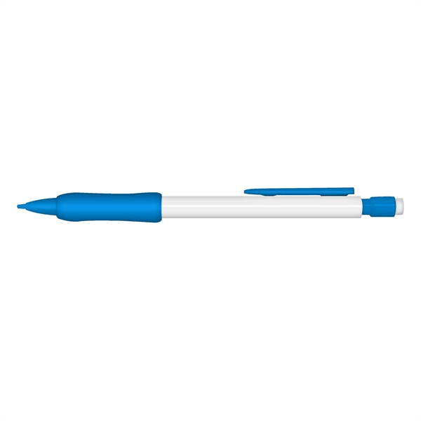 Mechanical pencil with white barrel and colored trim. Refillable.... from ASI 67675 Liqui-Mark Corp