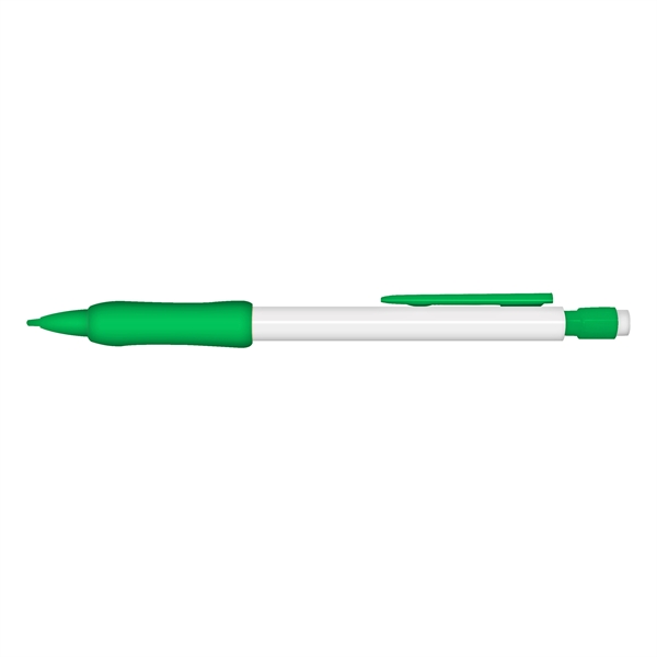 Mechanical pencil with white barrel and colored trim. Refillable.... from ASI 67675 Liqui-Mark Corp