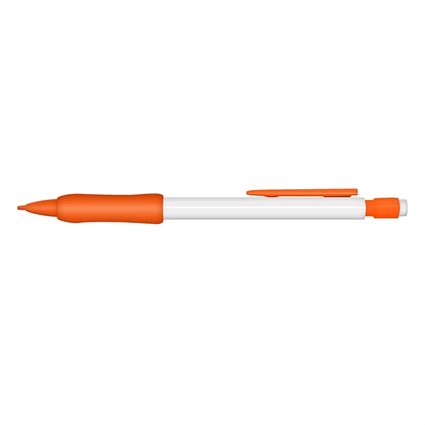 Mechanical pencil with white barrel and colored trim. Refillable.... from ASI 67675 Liqui-Mark Corp