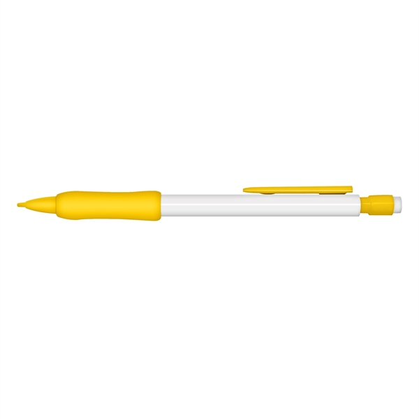Mechanical pencil with white barrel and colored trim. Refillable.... from ASI 67675 Liqui-Mark Corp