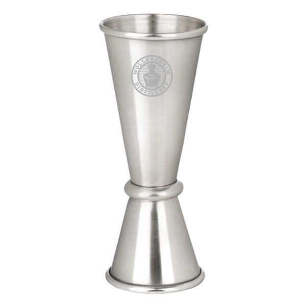 Brushed stainless steel tall double-sided cocktail jigger with 1 oz. and... from ASI 57655 STOPNGO Line