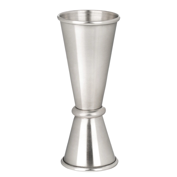 Brushed stainless steel tall double-sided cocktail jigger with 1 oz. and... from ASI 57655 STOPNGO Line