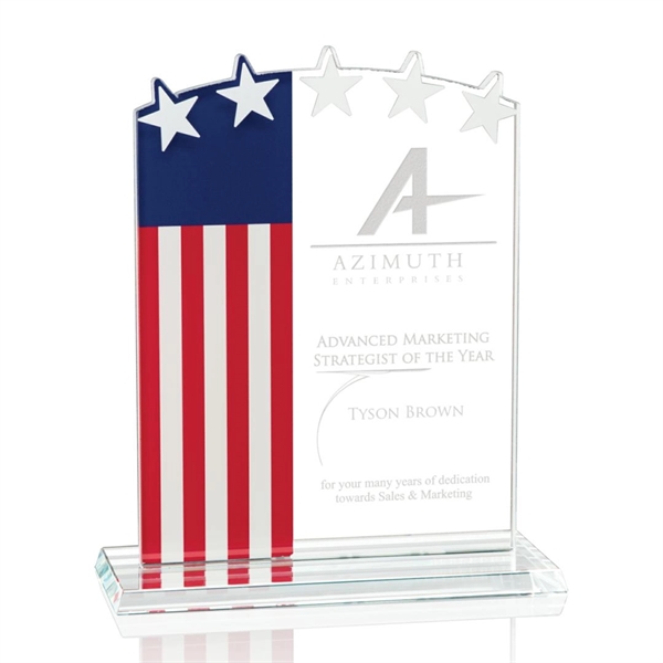 The Stars & Stripes Starfire award, clear with frosted edge.... from ASI 84592 St Regis Group / Prestige Glass