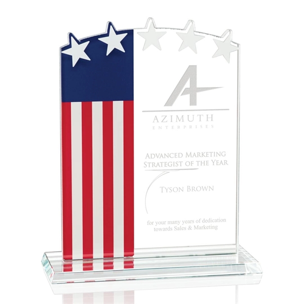 The Stars & Stripes Starfire award, clear with frosted edge.... from ASI 84592 St Regis Group / Prestige Glass
