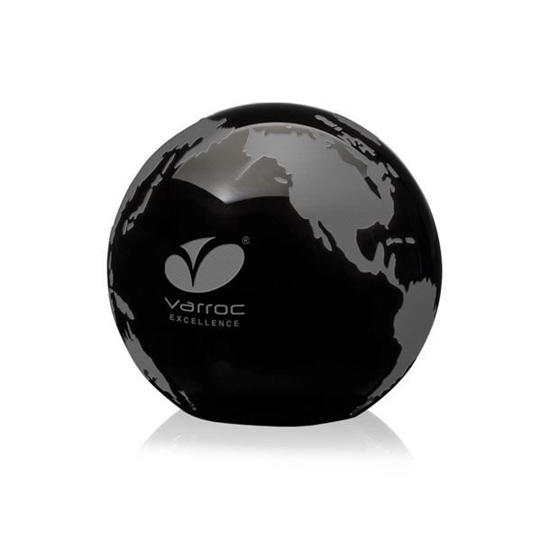 Wonderful 3" World Globe Paperweight in deep black optical crystal. ... from ASI 84592 St Regis Group / St Regis