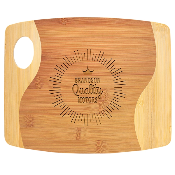 Bamboo Two Tone Cutting Board with Handle various sizes are available... from ASI 72657 Active Life Promo / Ingrain