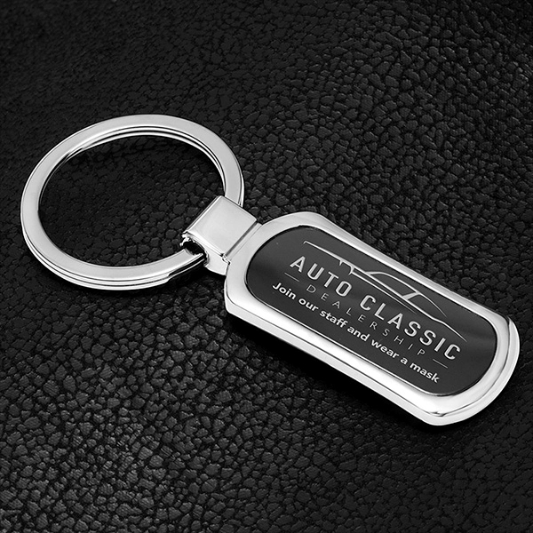 Chrome finish metal key holder with laser engraving.... from ASI 62660 Innovation Line