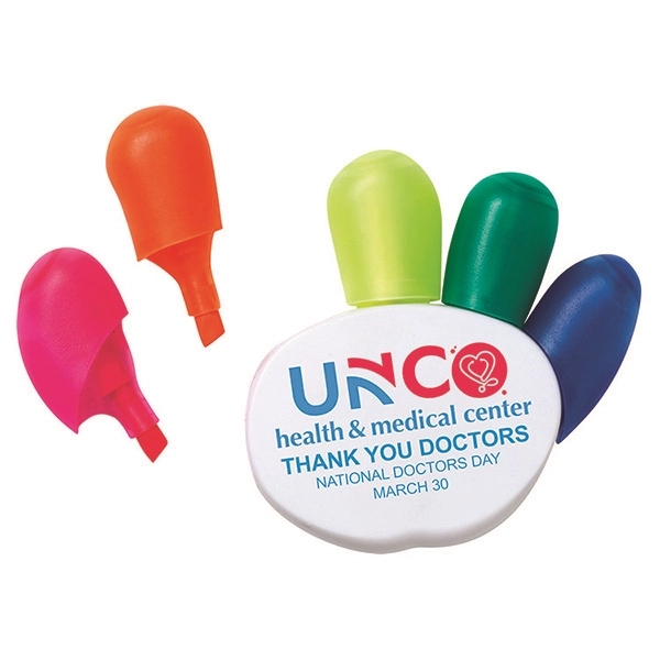 Hand shaped highlighter with 5 different ink colors.... from ASI 62660 Innovation Line