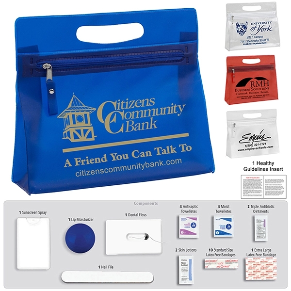 28 piece deluxe travel kit inside a zippered pouch; customization included.... from ASI 62660 Innovation Line