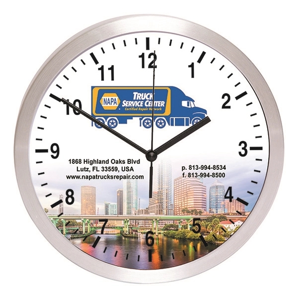 10" round aluminum wall clock with shatter resistant acrylic lens.... from ASI 62660 Innovation Line