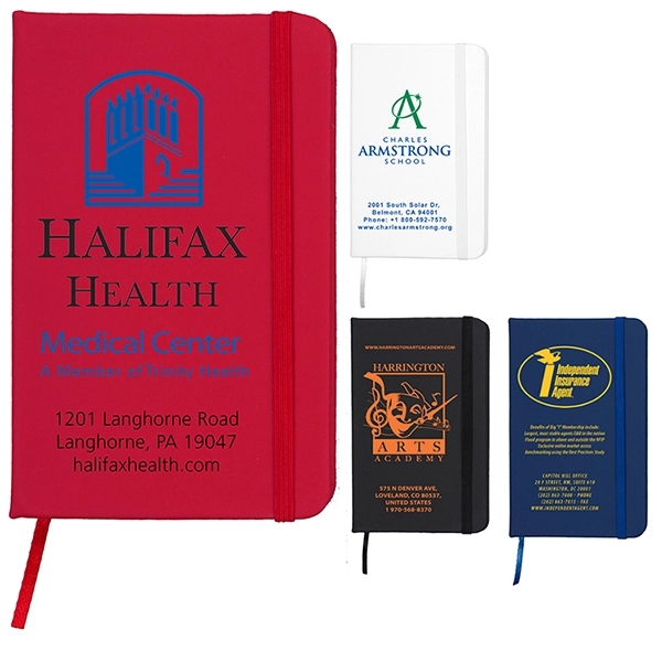 80-page unlined notebook with matching color bookmark and closure strap.... from ASI 62660 Innovation Line