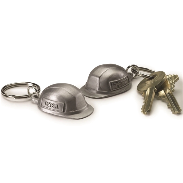Modifiable design hard hat cast key tag in antique pewter finish.... from ASI 68760 Marken Industries / Marken