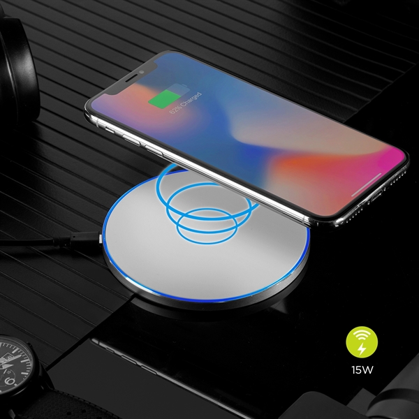 3 7/8" x 1/4" round plastic 15W wireless charging pad.... from ASI 91435 Tomax USA / Tomax