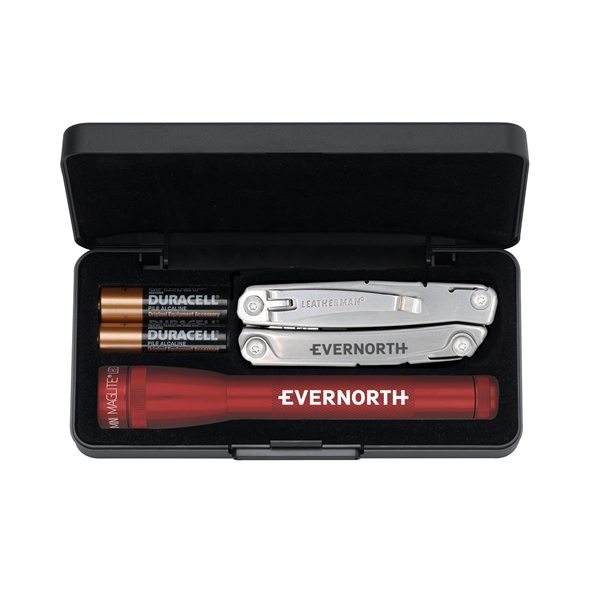 Set of two AA batteries, 6 1/2" LED flashlight and a... from ASI 46170 Compass Industries Inc