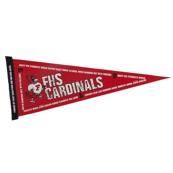 Felt 9" x 24" pennant with edge strip.... from ASI 77280 Pepco Poms / Pepco Poms
