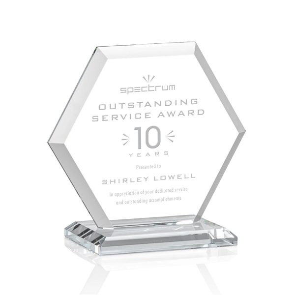 The Barnett Award features a beautifully beveled Starfire Crystal Hexagon mounted... from ASI 84592 St Regis Group / St Regis