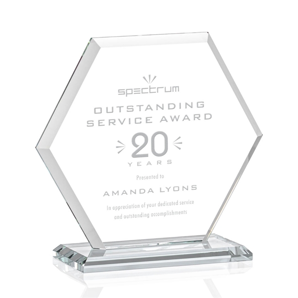 The Barnett Award features a beautifully beveled Starfire Crystal Hexagon mounted... from ASI 84592 St Regis Group / St Regis