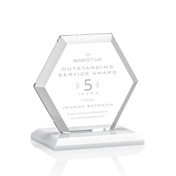 The Barnett Award features a beautifully beveled Starfire Crystal Hexagon mounted... from ASI 84592 St Regis Group / St Regis