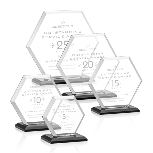 The Barnett Award features a beautifully beveled Starfire Crystal Hexagon mounted... from ASI 84592 St Regis Group / St Regis