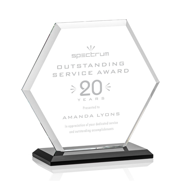 The Barnett Award features a beautifully beveled Starfire Crystal Hexagon mounted... from ASI 84592 St Regis Group / St Regis