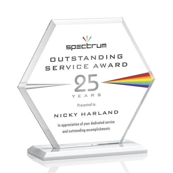 The Barnett Award features a beautifully beveled Starfire Crystal Hexagon mounted... from ASI 84592 St Regis Group / St Regis