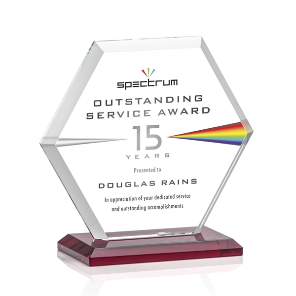 The Barnett Award features a beautifully beveled Starfire Crystal Hexagon mounted... from ASI 84592 St Regis Group / St Regis