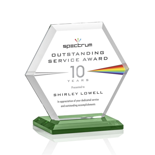 The Barnett Award features a beautifully beveled Starfire Crystal Hexagon mounted... from ASI 84592 St Regis Group / St Regis