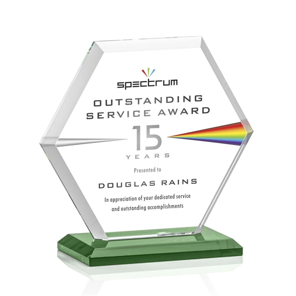 The Barnett Award features a beautifully beveled Starfire Crystal Hexagon mounted... from ASI 84592 St Regis Group / St Regis