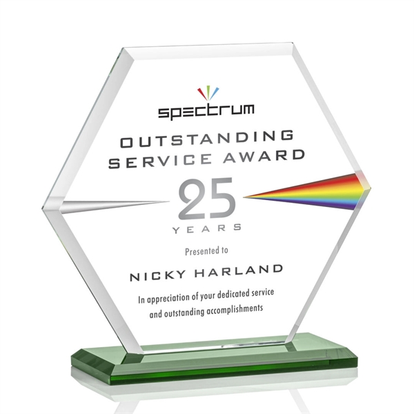 The Barnett Award features a beautifully beveled Starfire Crystal Hexagon mounted... from ASI 84592 St Regis Group / St Regis