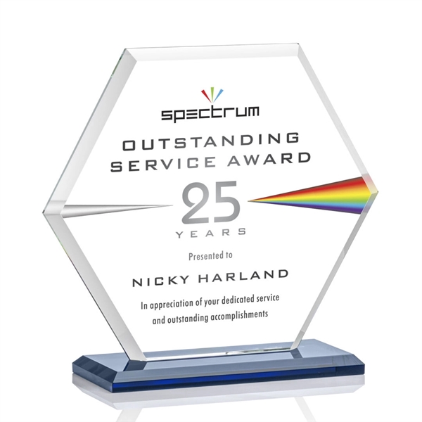 The Barnett Award features a beautifully beveled Starfire Crystal Hexagon mounted... from ASI 84592 St Regis Group / St Regis