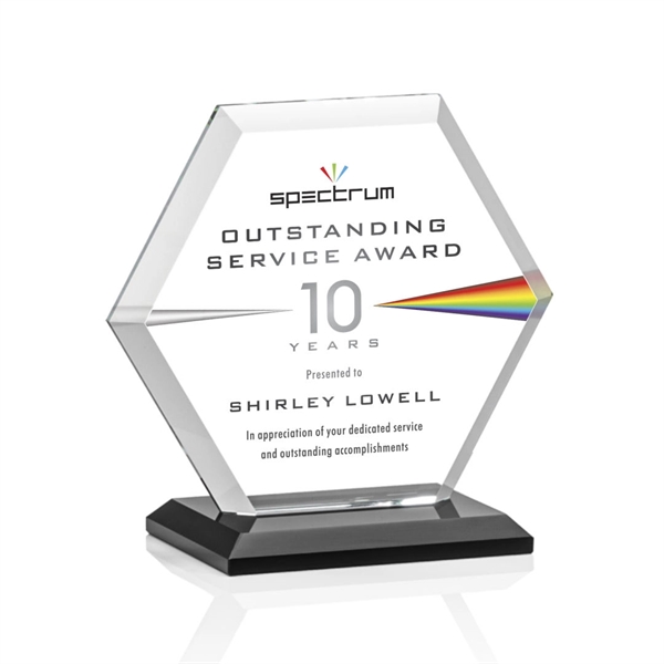 The Barnett Award features a beautifully beveled Starfire Crystal Hexagon mounted... from ASI 84592 St Regis Group / St Regis