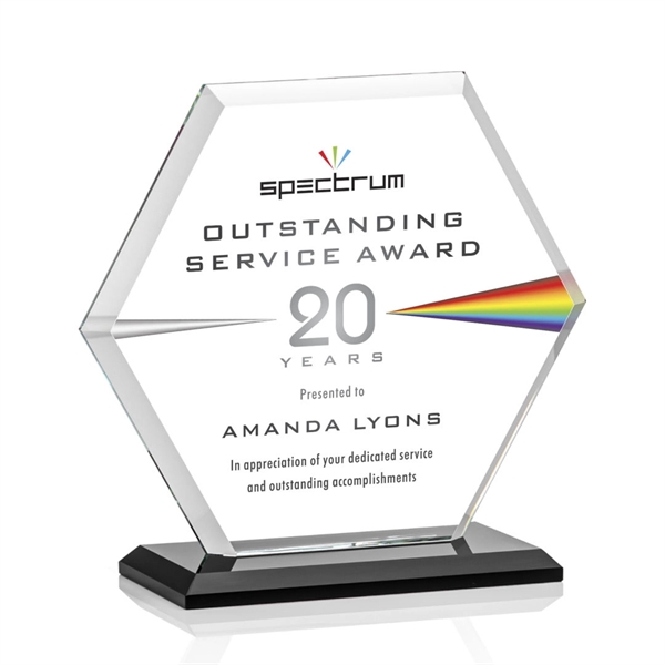 The Barnett Award features a beautifully beveled Starfire Crystal Hexagon mounted... from ASI 84592 St Regis Group / St Regis