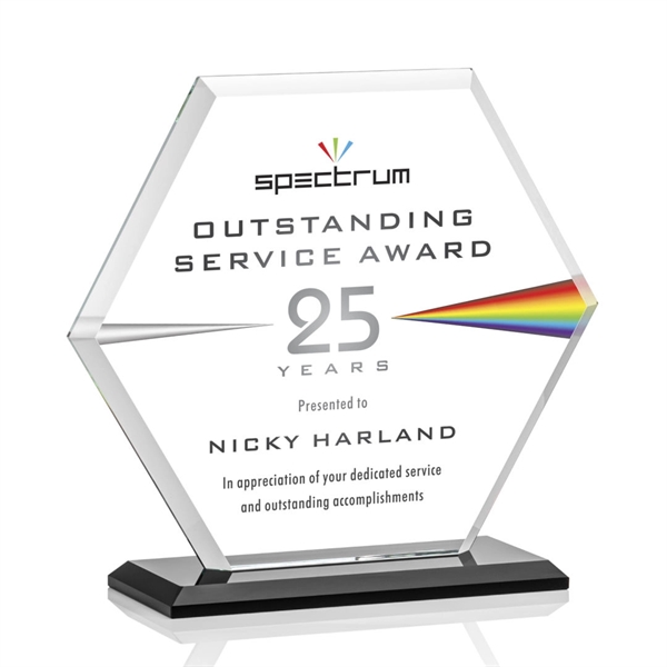 The Barnett Award features a beautifully beveled Starfire Crystal Hexagon mounted... from ASI 84592 St Regis Group / St Regis