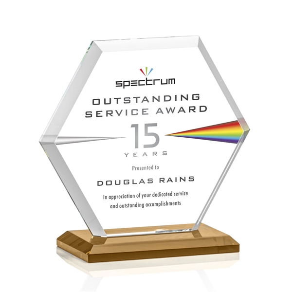 The Barnett Award features a beautifully beveled Starfire Crystal Hexagon mounted... from ASI 84592 St Regis Group / St Regis