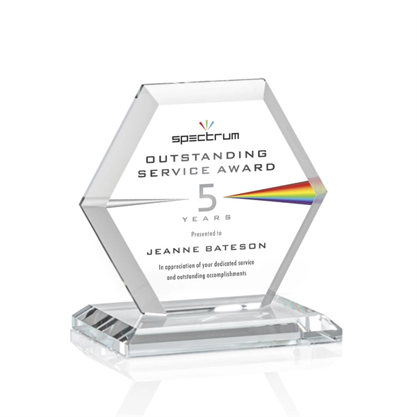 The Barnett Award features a beautifully beveled Starfire Crystal Hexagon mounted... from ASI 84592 St Regis Group / St Regis