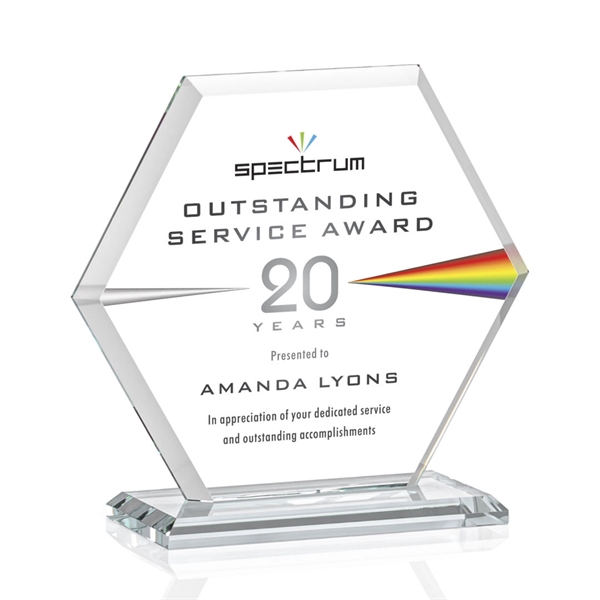 The Barnett Award features a beautifully beveled Starfire Crystal Hexagon mounted... from ASI 84592 St Regis Group / St Regis