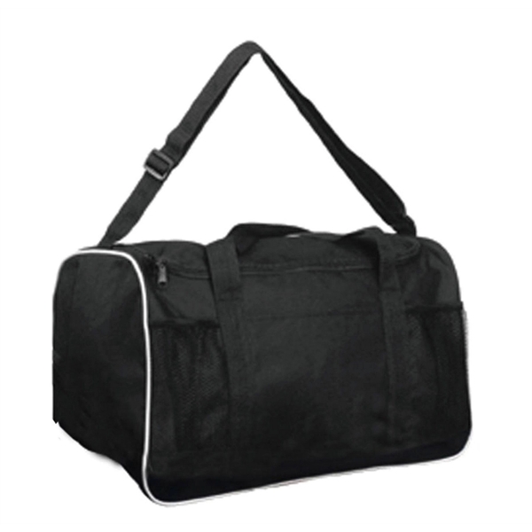 Duffel bag with two front mesh pockets and U zipper top... from ASI 41511 Brainchild USA Inc / BrainChild Gift Club