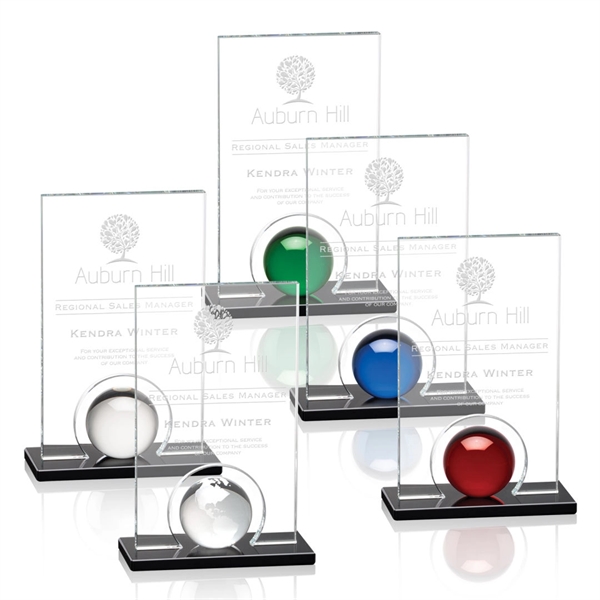 A gleaming crystal orb is mounted to our black optical crystal... from ASI 84592 St Regis Group / St Regis